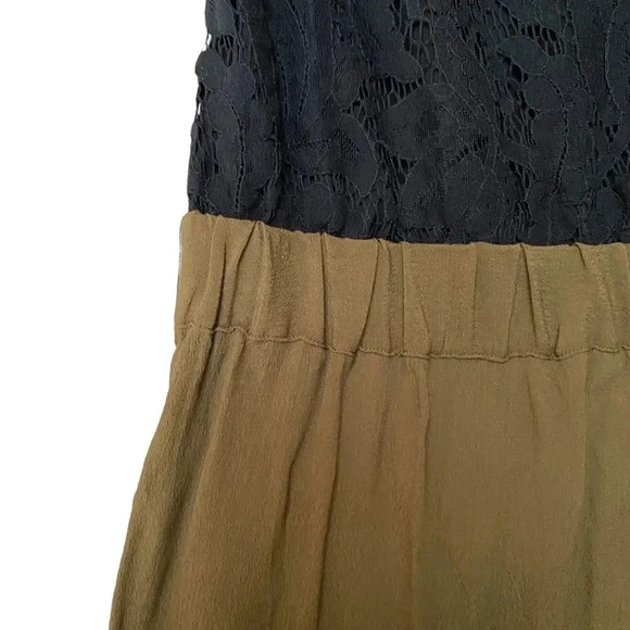 Anthropologie Leifsdottir Sani Lace Back Olive Green Cropped Jumpsuit Size 4 - Picture 14 of 16